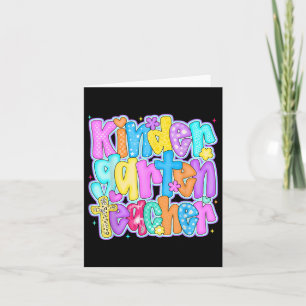 Preppy Back To School Kindergarten Teacher Kinderg Card