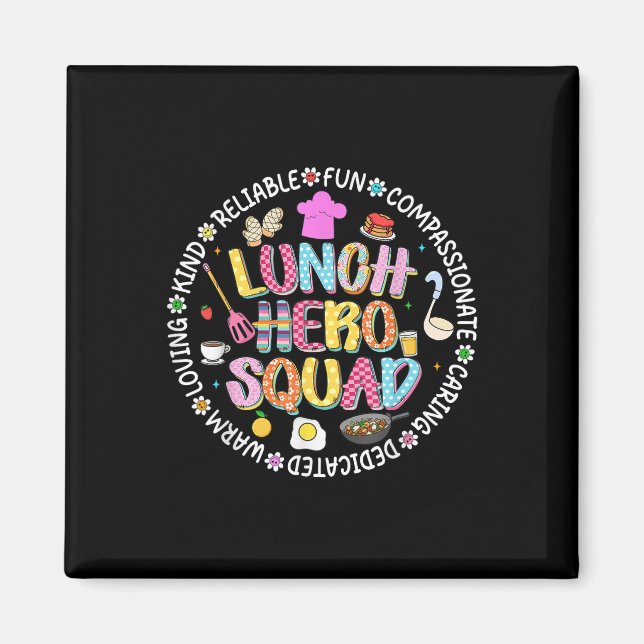 Preppy Back To School Lunch Lady Squad Cafeteria C Magnet (Front)