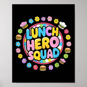 Preppy Back To School Lunch Lady Squad Lunch Hero Poster