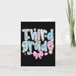 Preppy Back To School Pink Coquette Floral Cute Th Card