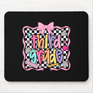 Preppy Back To School Pink Coquette Floral Cute Th Mouse Mat