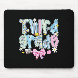 Preppy Back To School Pink Coquette Floral Cute Th Mouse Mat