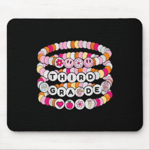 Preppy Back To School Third Grade Bracelet Teacher Mouse Mat