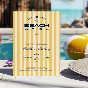Preppy Beach Club Birthday Invitation