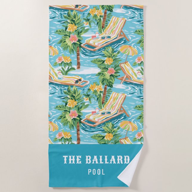 Preppy Beach Lounger | Pool Towel (Front)