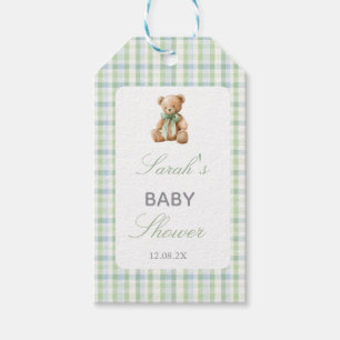 Preppy Bear Baby Shower Boy Gift Tags