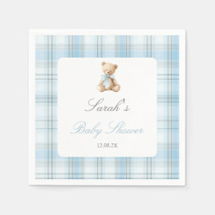 Preppy Bear Baby Shower Boy Napkin