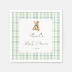Preppy Bear Baby Shower Boy Napkin