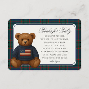 Preppy Bear Tartan Plaid Boy Books for Baby Card