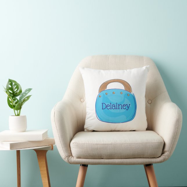 Preppy Bermuda Bag Personalised Throw Pillow (Chair)