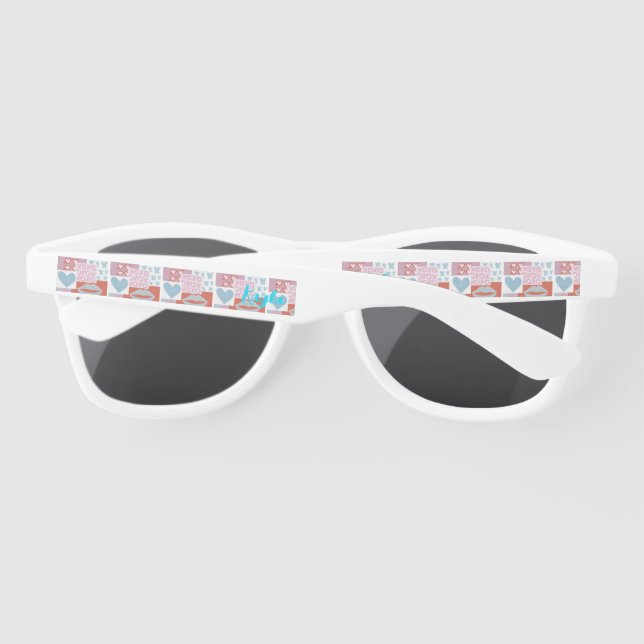 Preppy Birthday Party Girls Custom  Sunglasses (Back)