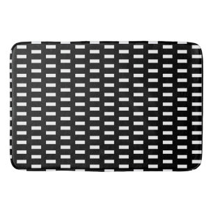 Preppy Black and White  Geometric Pattern Bath Mat