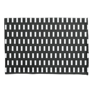 Preppy Black and White  Geometric Pattern  Pillowcase