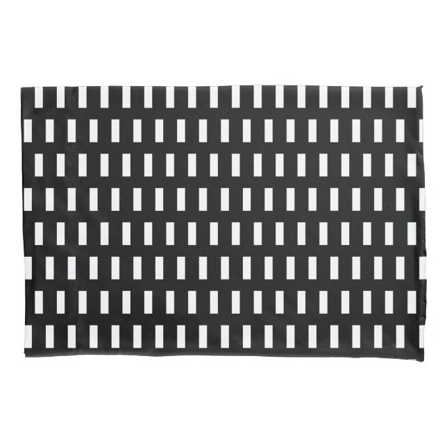  Preppy Black and White  Geometric Pattern  Pillowcase (Front)