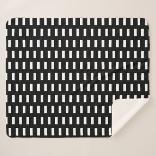Preppy Black and White  Geometric Pattern Sherpa Blanket