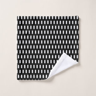 Preppy Black and White  Geometric Pattern Wash Cloth