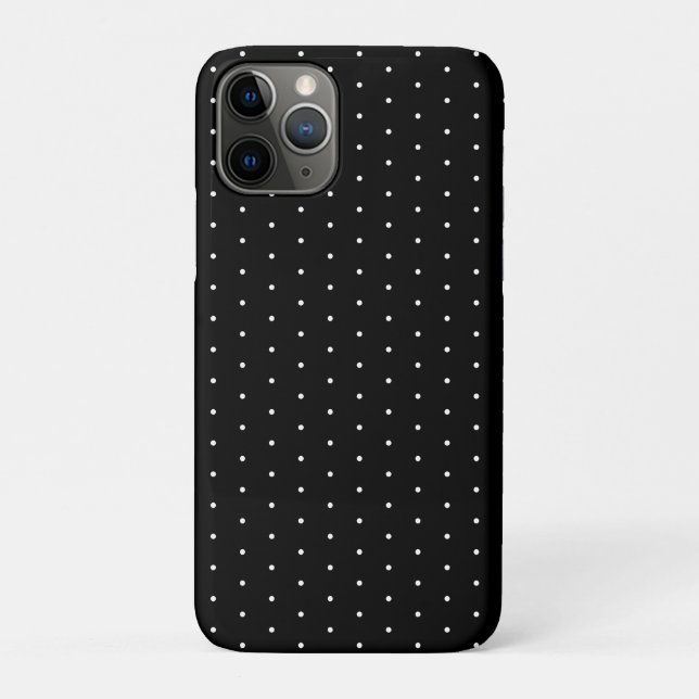  Preppy Black and White Tiny Polka Dots Pattern Case-Mate iPhone Case (Back)