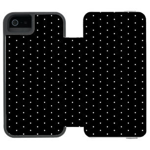 Preppy Black and White Tiny Polka Dots Pattern Incipio Watson™ iPhone 5 Wallet Case