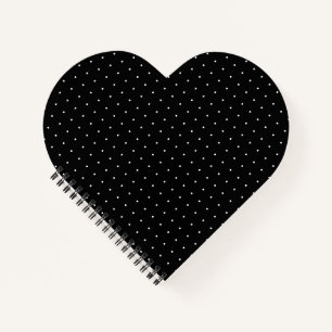 Preppy Black and White Tiny Polka Dots Pattern Notebook