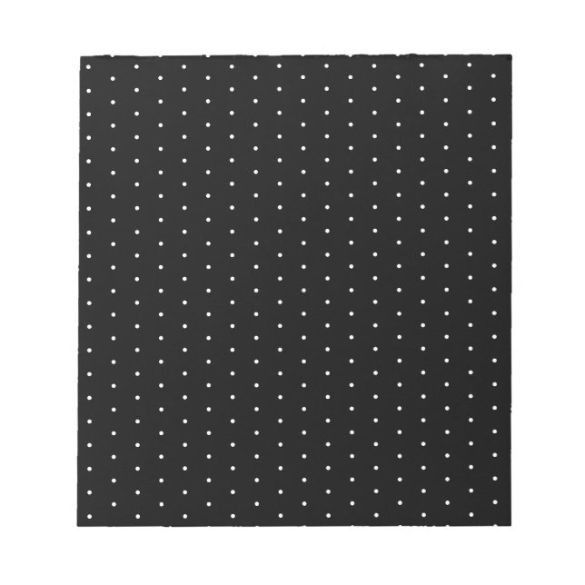  Preppy Black and White Tiny Polka Dots Pattern Notepad (Front)