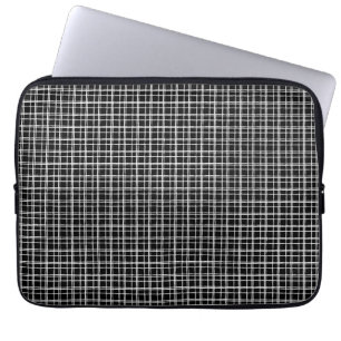 Preppy Black White Pattern Laptop Sleeve