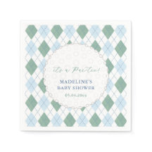 Preppy Blue And Green Golf Theme Baby Boy Shower
