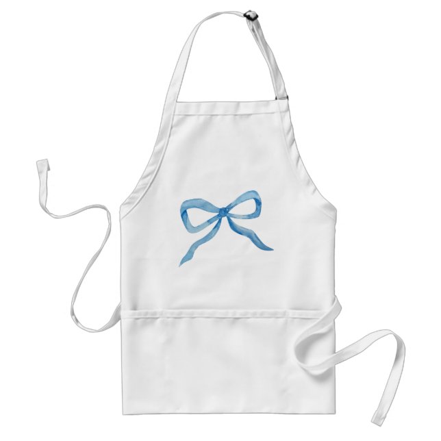 Preppy blue bow grandmillenial standard apron (Front)