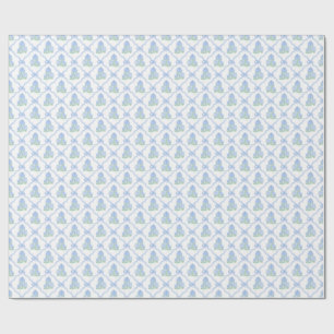 Preppy Blue Green Hydrangeas Wrapping Paper