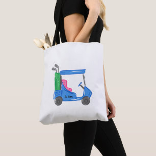 Preppy Blue Personalised Golf Cart Tote Bag