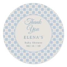 Preppy Blue Plaid Baby Shower 