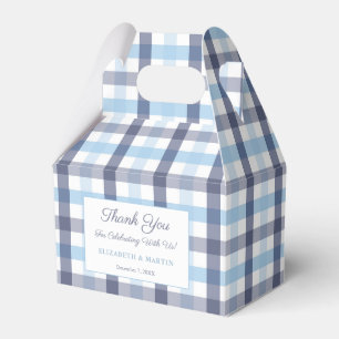 Preppy Blue Plaid Boy Baby Shower Party Favour Box