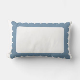 Preppy blue scallop edge lumbar cushion