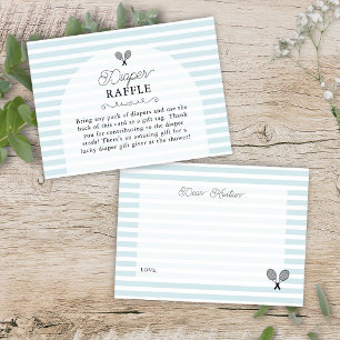 Preppy Blue Tennis Baby Shower Diaper Raffle Enclosure Card