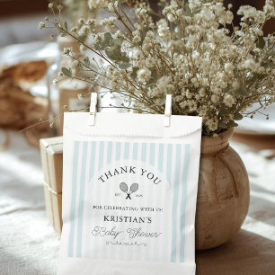 Preppy Blue Tennis Chic Baby Shower Thank You Favour Bags