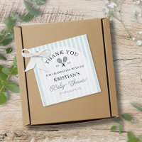 Preppy Blue Tennis Chic Baby Shower Thank You