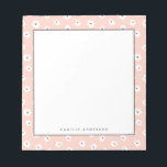Preppy Blush Floral Dots Pattern Personalised Notepad<br><div class="desc">Customisable blush pink floral notepad. It features a preppy floral pattern. Personalise by adding names and other details This pink floral notepad is perfect as a gift.</div>