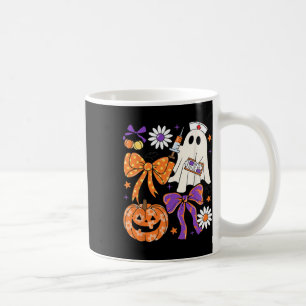Preppy Boho Floral Nurse Ghost Coquette Bow Hallow Coffee Mug