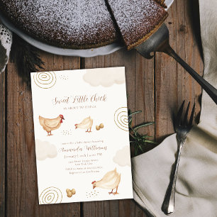 Preppy Boho Little Chick Hatching Soon Baby Shower Invitation
