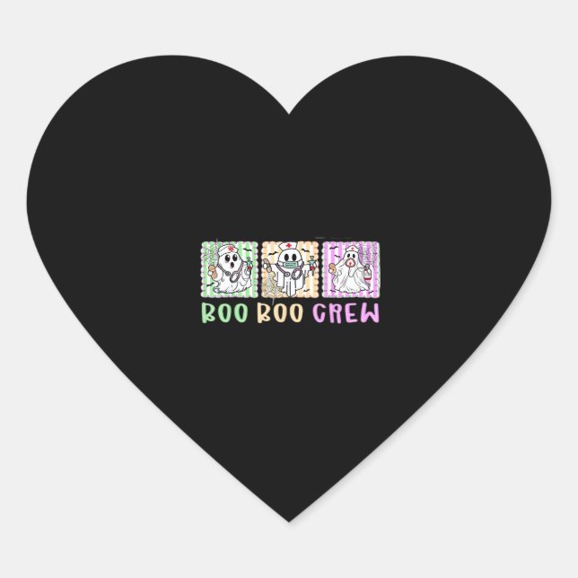 Preppy Boo Crew Nurse Halloween Costume Women Men  Heart Sticker (Front)