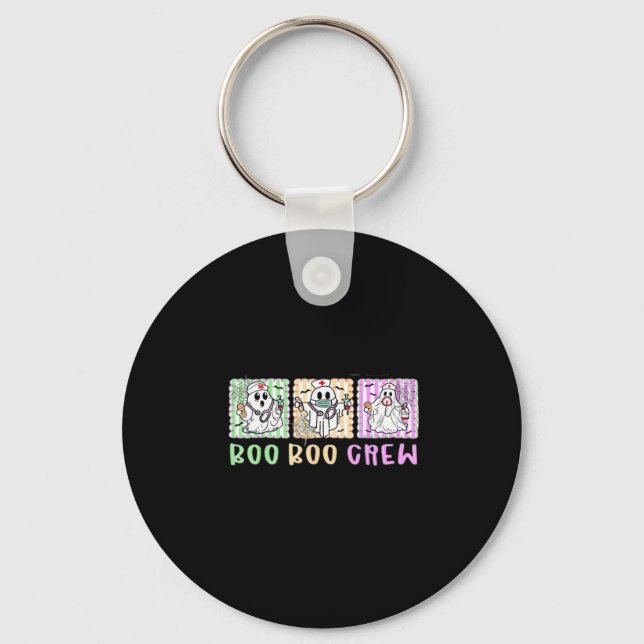 Preppy Boo Crew Nurse Halloween Costume Women Men  Key Ring (Front)