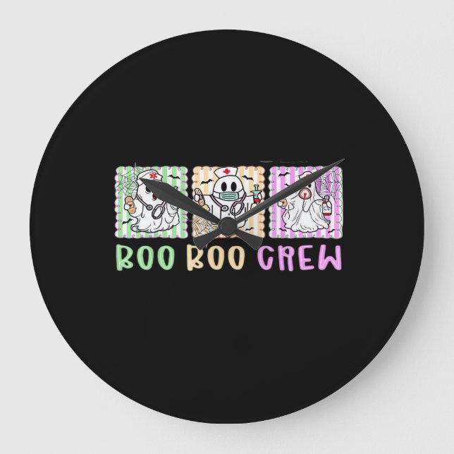 Preppy Boo Crew Nurse Halloween Costume Women Men  Large Clock (Front)