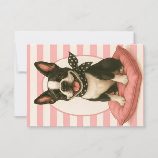 Preppy Boston Terrier Invitation