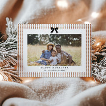 Preppy Bow Gingerbread Stripe Photo