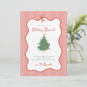 Preppy Bow Holiday Brunch Party Invite