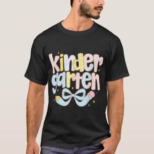 Preppy Bow Kindergarten Teacher Team Back To  T-Shirt