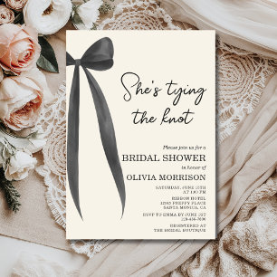 Preppy Bow She's Tying the Knot Bridal Shower Invitation