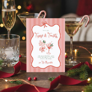 Preppy Bow Tipsy & Toasty Holiday Party Invite