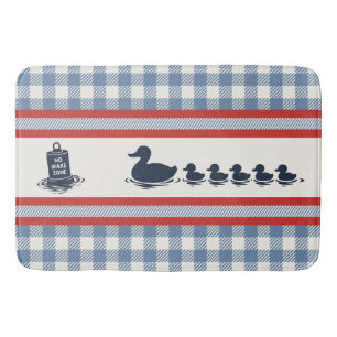 Preppy Boys Duck & Gingham-  Navy Red Smoke Blue Bath Mat