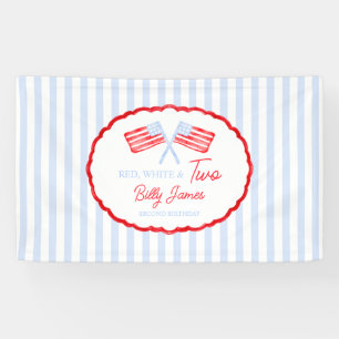 Preppy Boys Red White & Two Patriotic Birthday Banner