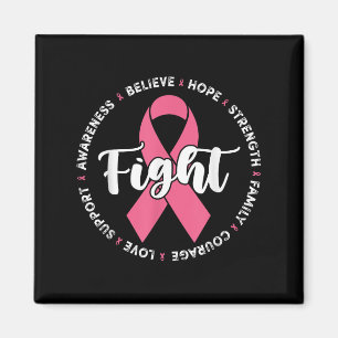 Preppy Breast Cancer Fight Support Hope Strength P Magnet